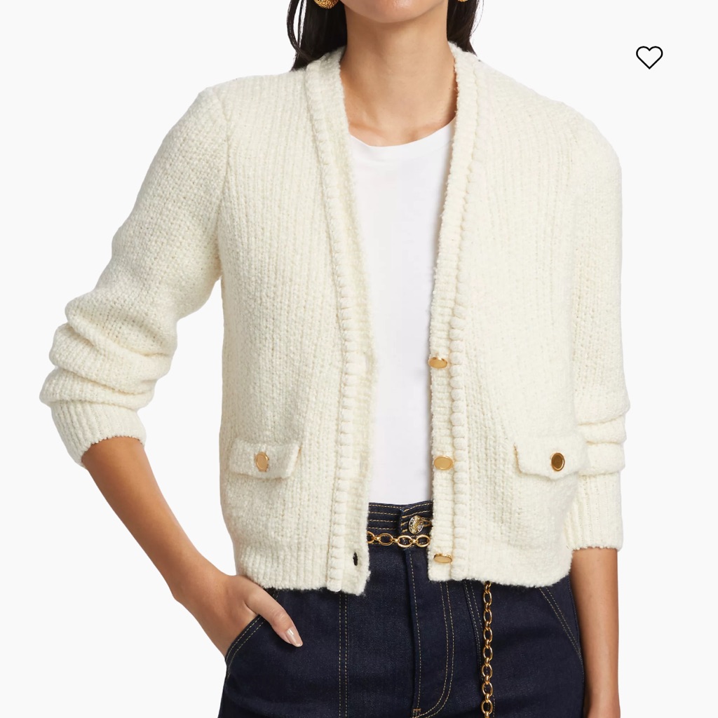 Frame Double Pocket Crop Cardigan L